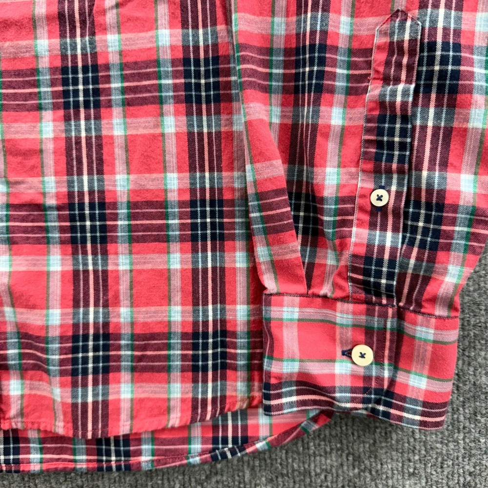 UNTUCKit Mens X Large Plaid Long Sleeve Button Down Shirt Red Blue Cotton - Picture 2 of 8